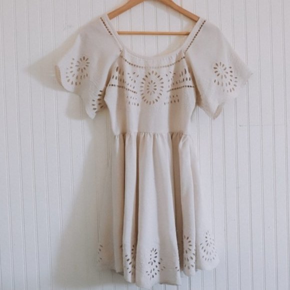 Staring at Stars Eyelet Fit and Flare dress - Picture 1 of 10
